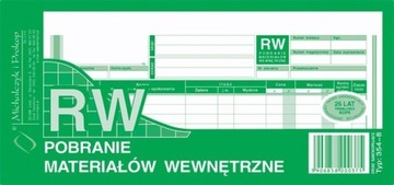 DRUK RW 354-8 1/3 A4 POBRANIE MATERIAŁÓW WEWNĘTRZ.