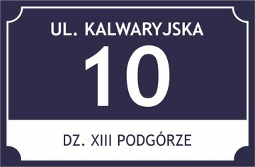 Tabliczka Tablica adresowa z numerem domu Kraków