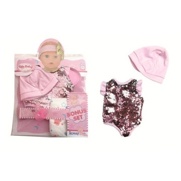 Ubranko dla lalki bobas Cekinowe Body czapeczka