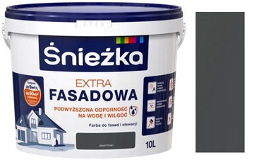 ŚNIEŻKA EXTRA FASADOWA FARBA GRAFITOWA 10L