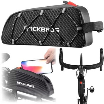 ROCKBROS TORBA SAKWA ROWEROWA NA RAMĘ 1l WODOODPORNA POJEMNA SASZETKA MTB
