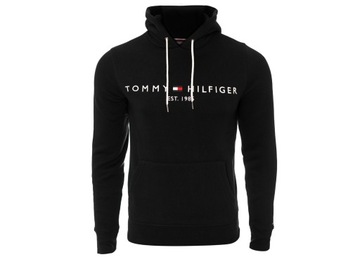 TOMMY HILFIGER BLUZA MĘSKA OCIEPLANA Z KAPTUREM CORE LOGO HOODY CZARNA M