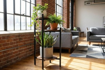 СТАНДАРТ FLOWER METAL FLOWER STANDER OAK RUSTIC LOFT 80 см