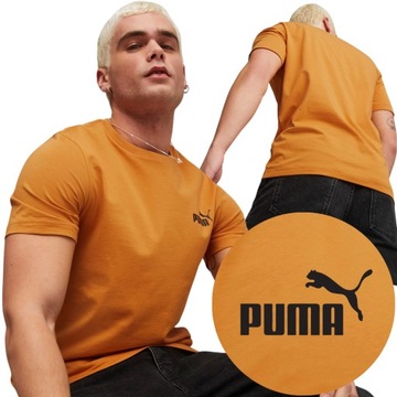 PUMA SPORTOWA BAWEŁNIANA KOSZULKA MĘSKA T-SHIRT KRÓTKI RĘKAW Z LOGO r. S