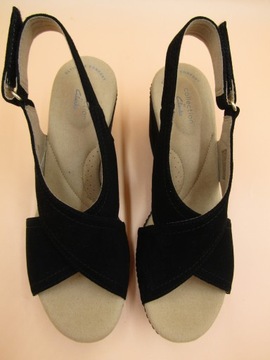 Sandały Clarks Giselle Cove kolor black suede, r.40