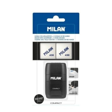 Milan Точилка гумка Compact Shadow 2 гумки MILAN 169x88 мм