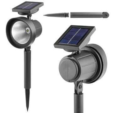 LAMPA SOLARNA LED WBIJANA OGRODOWA CZUJNIK ZMIERZCHU DO OGRODU REFLEKTOR