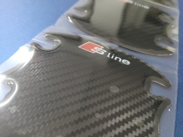 Защитные наклейки на ручки дверей Audi Sline Carbon