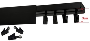 BLACK 1-TRACK Потолочный карниз с крышкой Потолочный карниз с крышкой