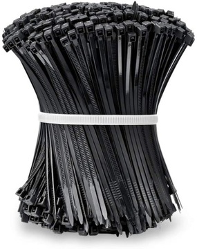 1000x TRYTYTKI OPASKI ZACISKOWE TRYTKI OPASKI KABLOWE CZARNE 2,5x200 mm