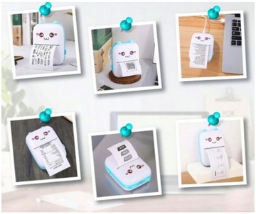 PINK DRUKUŚ Мини-термопринтер Фотографии Заметки Этикетки 11 рулонов UwU