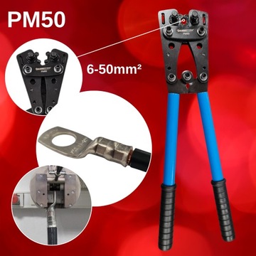 Praska zaciskarka mechaniczna do kabli i przewodów 6-50 mm2 do KCS CECHA PL