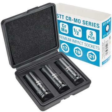 ДЛИННЫЕ УДАРНЫЕ ГОЛОВКИ 1/2'' 17MM, 19MM, 21MM ТОРЦЕВЫЕ КЛЮЧИ CR-MO - STIX