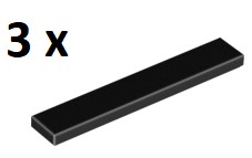 LEGO Black Tile 1 x 6 6636 3szt
