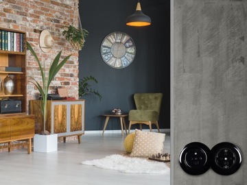 ВЫКЛЮЧАТЕЛЬ ДВОЙНОЙ LOFT ЧЕРНЫЙ JLM 2LT-W2-B