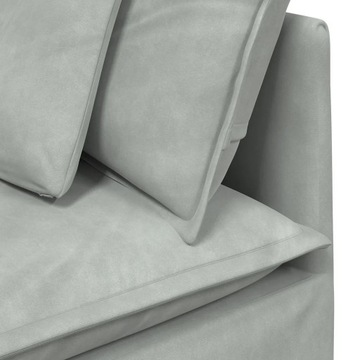 Sofa modułowa z podnóżkiem i poduszkami Velvet Light Grey