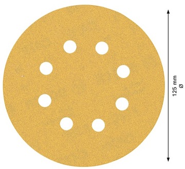 НАЖДАЛЬНАЯ БУМАГА Диск на липучке, Диск BOSCH 125ммP180