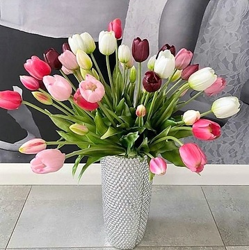 Bukiet Tulipany tulipan silikonowe gumowe jak ŻYWE