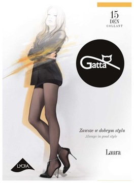 Rajstopy Gładkie Gatta Laura 15/20den r.3-M NERO