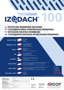 Membrana dachowa IZODACH LIGHT 100 gr/m²