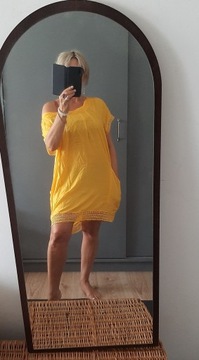 INDISKA plażowa żółta sukienka r 36-40