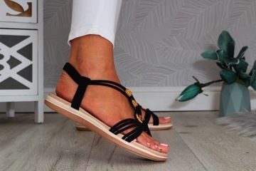 ЧЕРНЫЕ САНДАЛИИ ЖЕНСКИЕ НА РЕЗИНКЕ