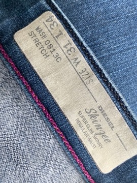 DIESEL SKINZEE ŚLICZNE SPODNIE JEANSOWE RURKI 31/34 !!