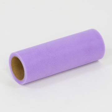 fioletowy tiul dekoracyjny w rolce pompony 15cm 9m