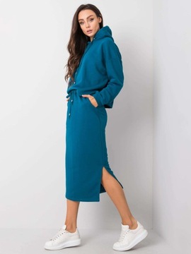 Спортивный комплект ЖЕНСКИЙ ЮБКА МИДИ СВИТШИРТ F109 черный 38 M