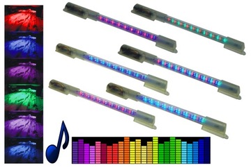 PODŚWIETLENIE SAMOCHODU WSZYSTKIE KOLORY + DŹWIĘK NEON WIELOKOLOROWY RGB