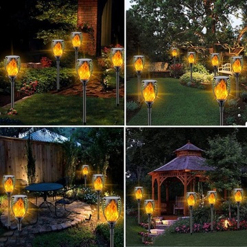 СОЛНЕЧНАЯ ЛАМПА ФАКЕЛ СОЛНЕЧНЫЕ САДОВЫЕ ЛАМПЫ LED САДОВЫЕ 4 ШТ.