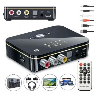 TRANSMITER BLUETOOTH 5.0 ADAPTER ODBIORNIK+ NADAJNIK 3.5MM NFC + PILOT