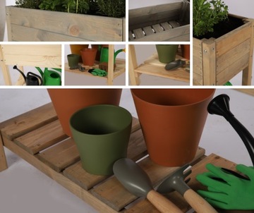 Балконный ящик для трав на ножках, цветочный горшок с полкой 118х40см ЭКО инспект