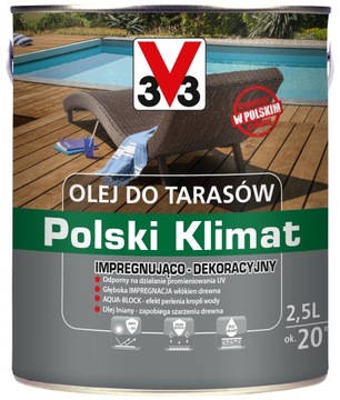 V33 Olej do tarasów POLSKI KLIMAT PALISANDER 2,5L