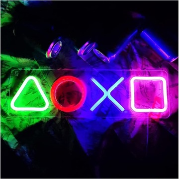 ИГРЫ НЕОНОВАЯ ЛАМПА СИМВОЛ ГЕЙМПАДА НЕОНОВЫЙ СВЕТОДИОД 3D