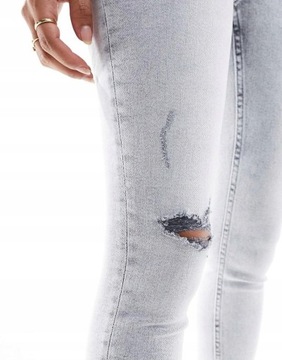 SPODNIE JEANSOWE RURKI 6AZ NH2__XXL RIVER ISLAND PETITE SZARE