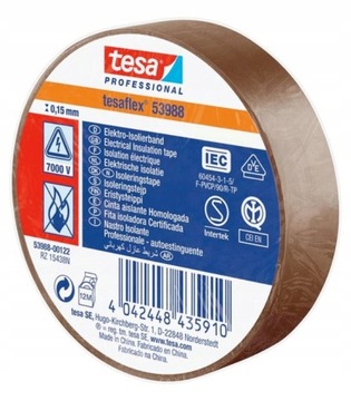 Taśma izolacyjna TESAFLEX 53988 BRĄZOWA 33mx19mm