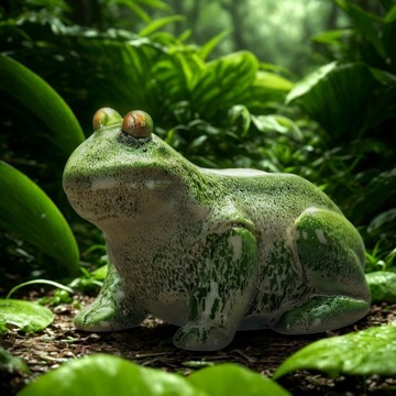 Urocza Porcelanowa Figurka ogrodowa ŻABA - Idealna do Ogrodu lub Wnętrza