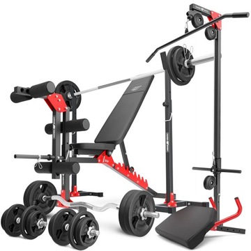 Zestaw MH25 162kg ławka stojak wyciąg obciążenia