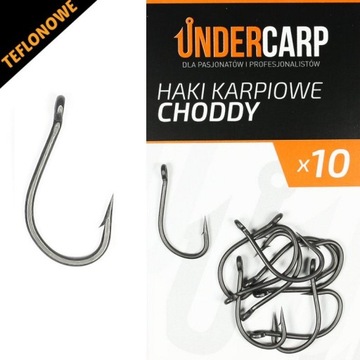 Mocne Ostre Teflonowe Haki Karpiowe Undercarp Choddy PTFE 4 10szt Na KARPIA
