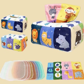 СОРТЕР С САЛФЕТКАМИ ПЛЮШЕВЫЕ ЖИВОТНЫЕ MONTESSORI SENSORY