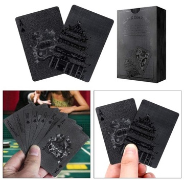 4xCreative Водонепроницаемые черные пластиковые игральные карты Покер Карточные игры 4 шт.
