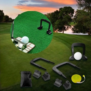 Ворота для гольфа металлические, 3 шт., 6 оснований с направляющими.