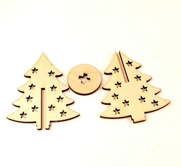 Елка + подставка, фанера 3мм 8см ДЕКУПАЖ новогодний