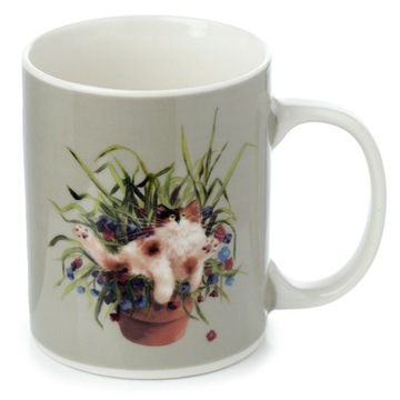 Kim Haskins Kubek z Porcelany Kot w doniczce