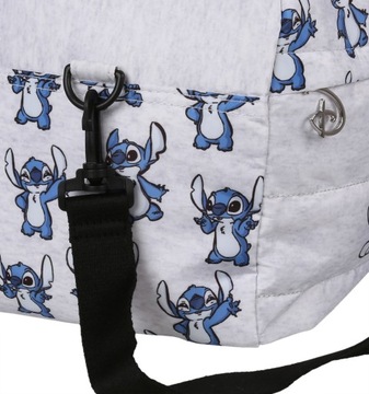 Stitch Disney Szara, melanżowa torba podróżna, pojemna 40x25x20 cm