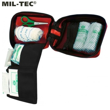 Аптечка первой помощи Mil-Tec миди красного цвета.