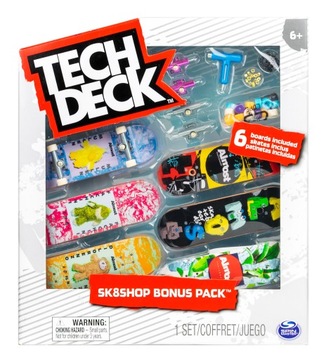 TECH DECK ZESTAW SK8SHOP 6 DESKOROLEK BONUS PACK ALMOST + AKCESORIA