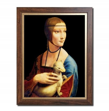 obraz Leonardo Vinci Dama z łasiczką gronostajem