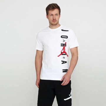Męska koszulka Nike Jordan Vertical M bawełna biała t-shirt Jumpman